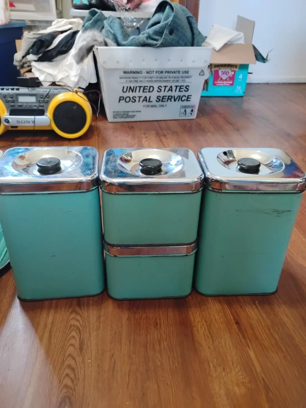 Vintage MCM General Steel Wares Cannister Cake Taker Set